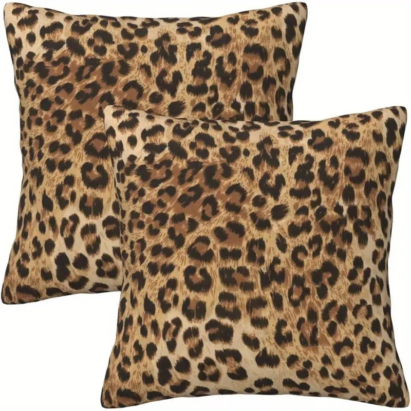Load image into Gallery viewer, TMPL56 - Set of 2 - 18&quot; x 18&quot; Leopard Print Throw Pillows
