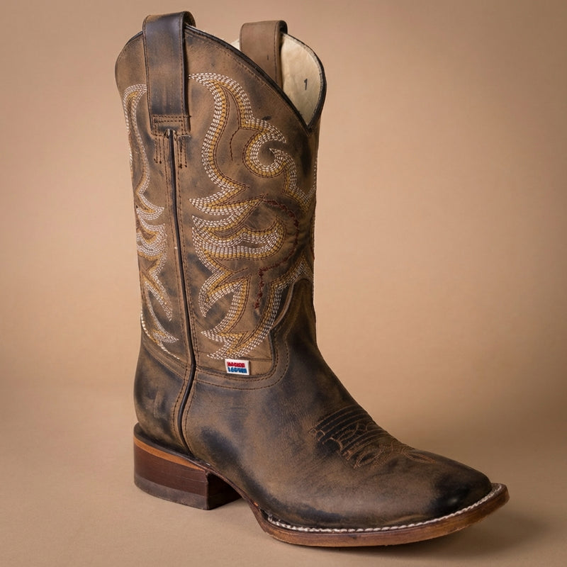 Load image into Gallery viewer, 2574 - RockinLeather Women's Distressed Brown Western Boot With Wide Square Toe
