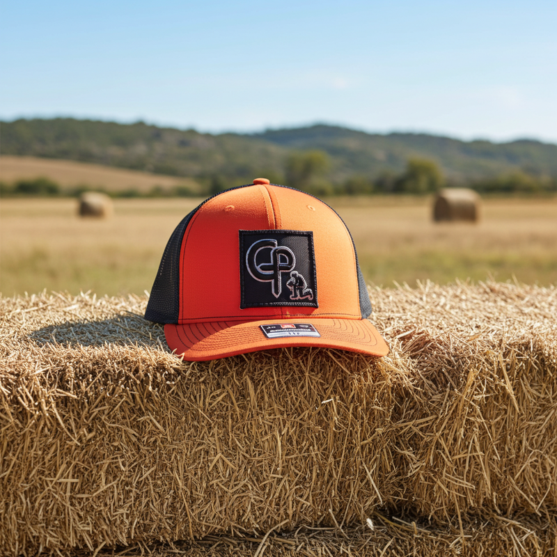 Load image into Gallery viewer, CP112 - Cowboy Prayer 3D Black Orange/Black Cap
