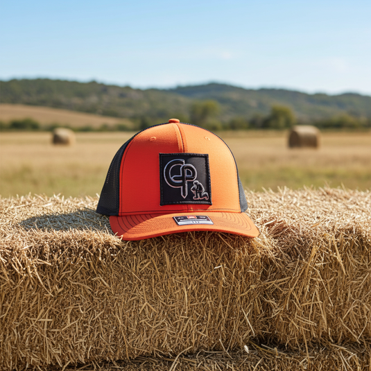 CP112 - Cowboy Prayer 3D Black Orange/Black Cap