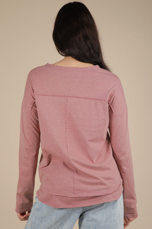 Very 10 - Ladies Mineral Washed Cotton Comfy Knit Top