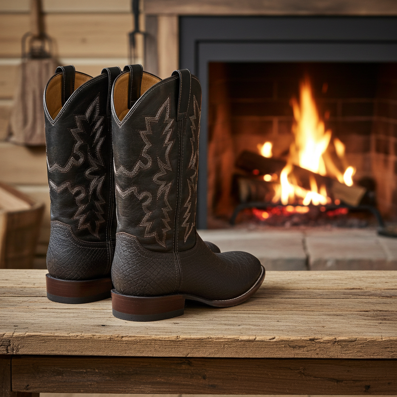 Load image into Gallery viewer, CP5004 - Cowboy Prayer Men&#39;s Chocolate Snake Print Western Boot
