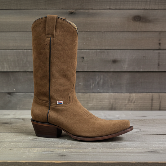 1226 - RockinLeather Men's Tobacco Suede Narrow Square Toe Western Boot