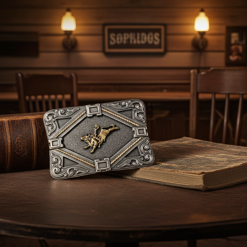 Load image into Gallery viewer, RLB009 - RockinLeather Bull Rider Belt Buckle
