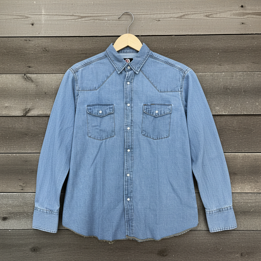 RLLSMS01 - RockinLeather Men's 6.8 oz Light Denim LS Shirt