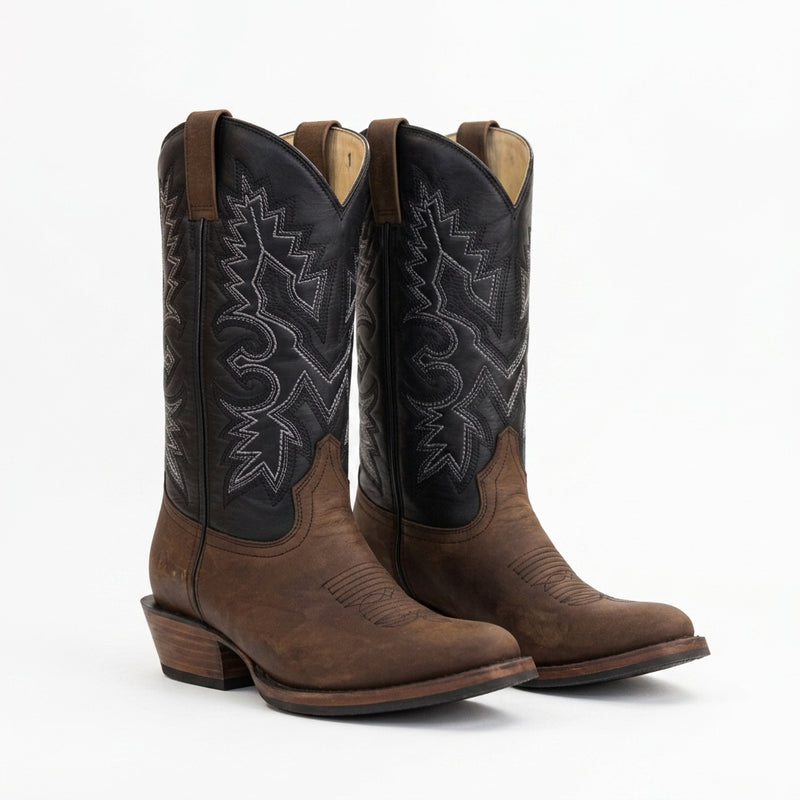 Load image into Gallery viewer, 1228 - RockinLeather Men's Round Toe Gaucho Brown Western Boot
