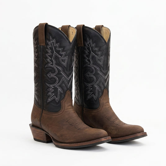 1228 - RockinLeather Men's Round Toe Gaucho Brown Western Boot