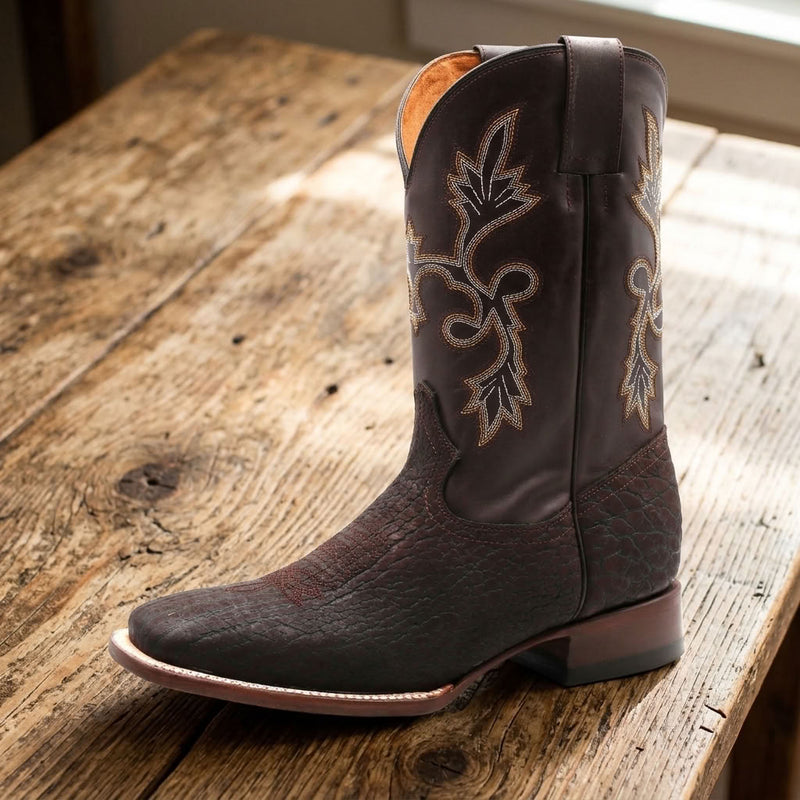 Load image into Gallery viewer, CP1703 - Cowboy Prayer Hand Crafted Genuine Brown Bullhide Shoulder Boots

