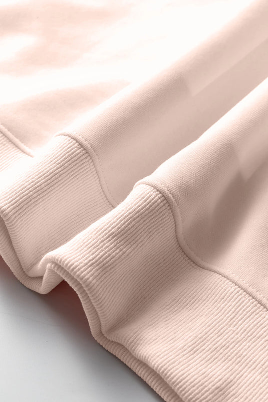 DLLS361 - Ladies Light Pink Oversize Blessed Embroidered Mock Neck Sweatshirt