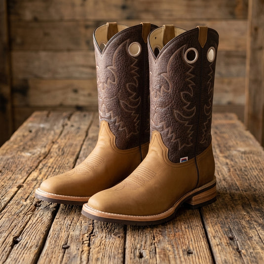 1219 - RockinLeather Men's Round Toe Crazy Horse Western Boot
