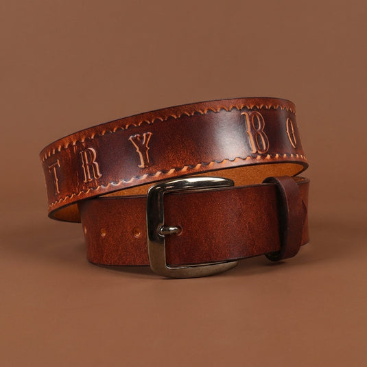 B1021 - RockinLeather Marbled Cowhide COUNTRY BOY Belt