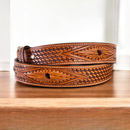 XWB697 - Twisted X Basketweave Leather Belt
