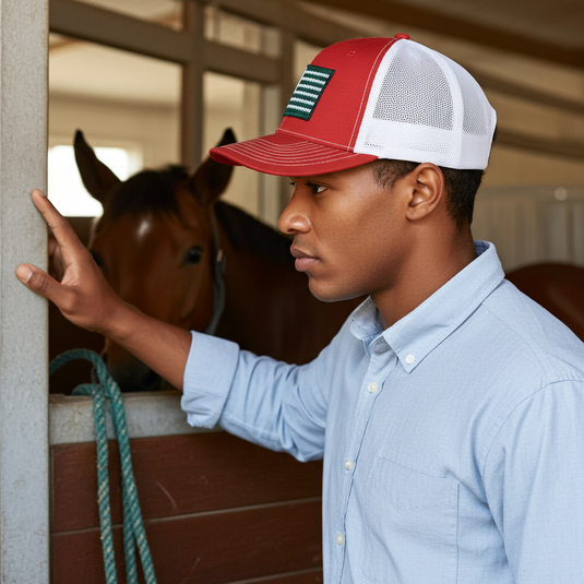 SA134 - Southern Addiction Red/White Barbed Wire Flag Cap