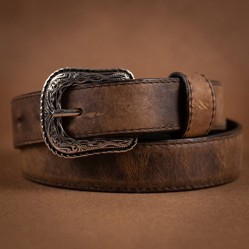 Load image into Gallery viewer, B1055 - RockinLeather Children's Oiled Brown Leather Belt
