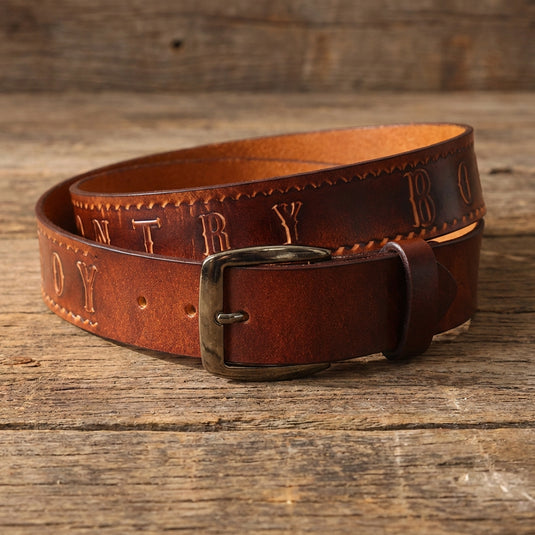 B1021 - RockinLeather Marbled Cowhide COUNTRY BOY Belt
