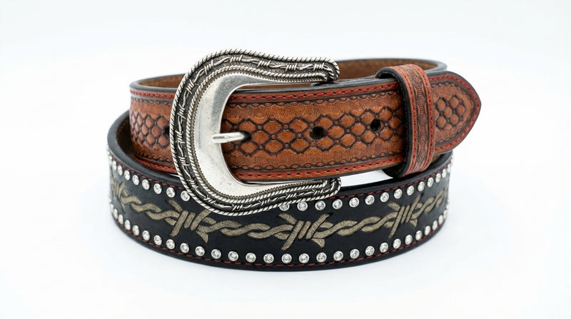 Load image into Gallery viewer, N2419867 - Nocona Belt with Barbwire Inlay
