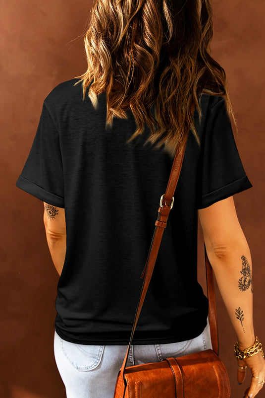 DLLS992 - Ladies Black Thanksgiving Pray Cross Pumpkin Graphic Cotton Blend Tee