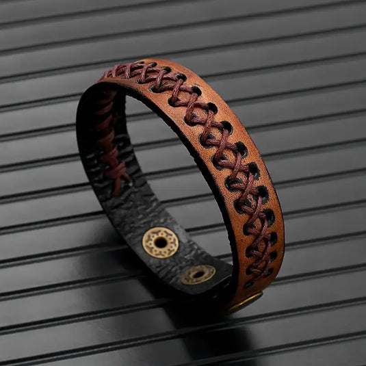 TMBC24 - Handmade Woven Leather Bracelet