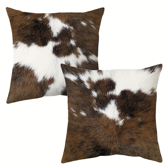 TMPL13 - Set of 2 Cow Print Throw PIllows