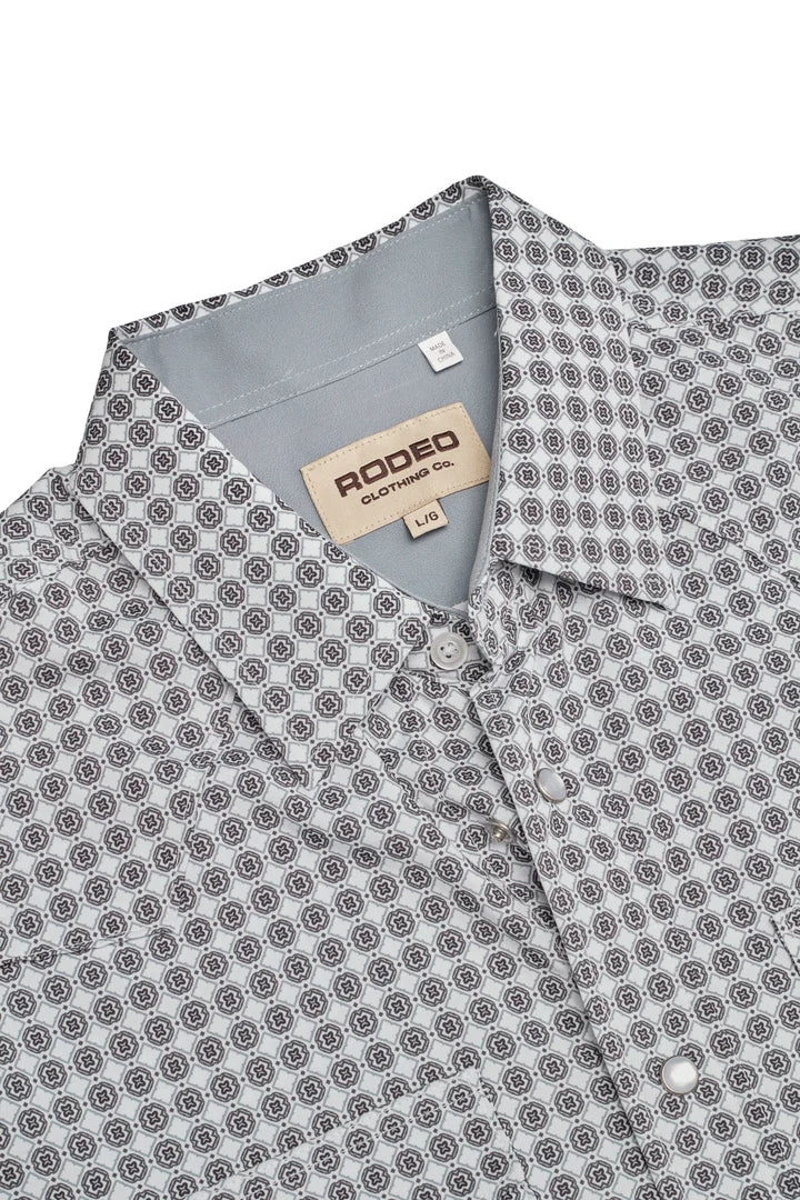 Load image into Gallery viewer, MPS110L-1155 - Rodeo Clothing Men's Western Pearl Snap Aztec Print Shirt
