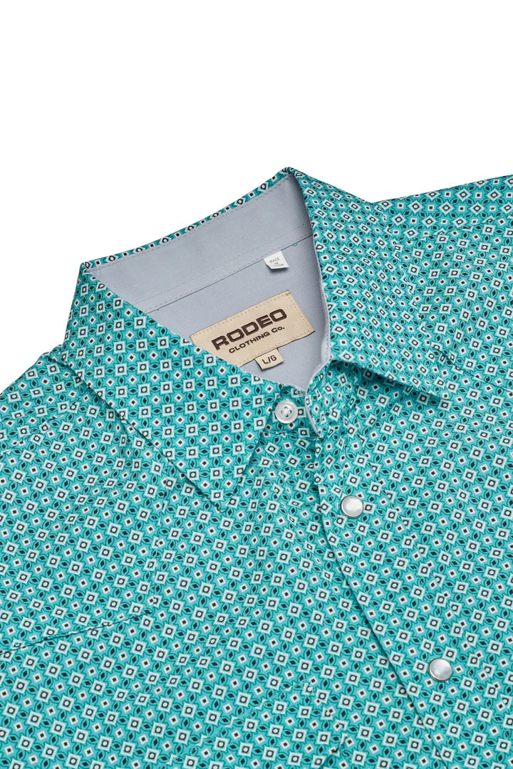 Load image into Gallery viewer, MPS110L-1159 - Rodeo Clothing Men's Western Pearl Snap Aztec Print Shirt
