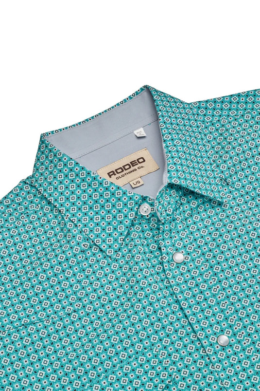 MPS110L-1159 - Rodeo Clothing Men's Western Pearl Snap Aztec Print Shirt
