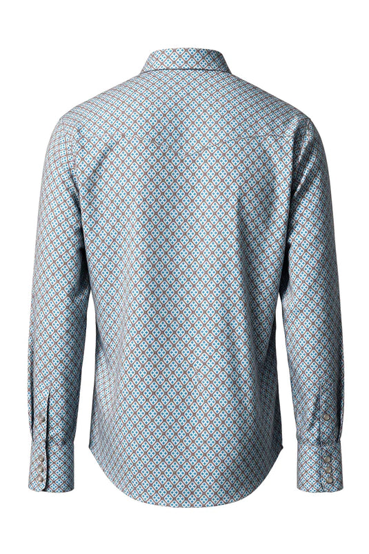 MPS110L-1162 - Rodeo Clothing Men's Western Pearl Snap Aztec Print Shirt