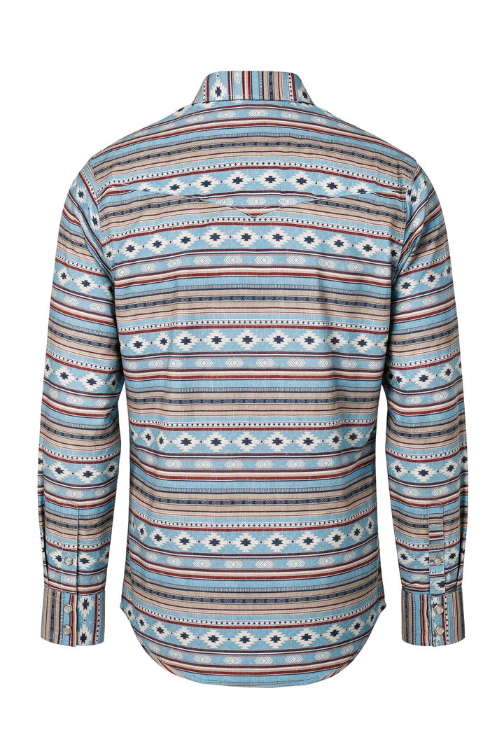 Load image into Gallery viewer, PS100L-1118 - Rodeo Clothing Men's Western Pearl Snap Print Shirt
