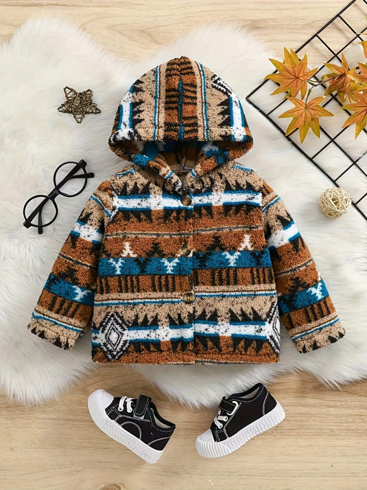 TMCHD30 - Baby & Children's Aztec Print Hooded Jacket