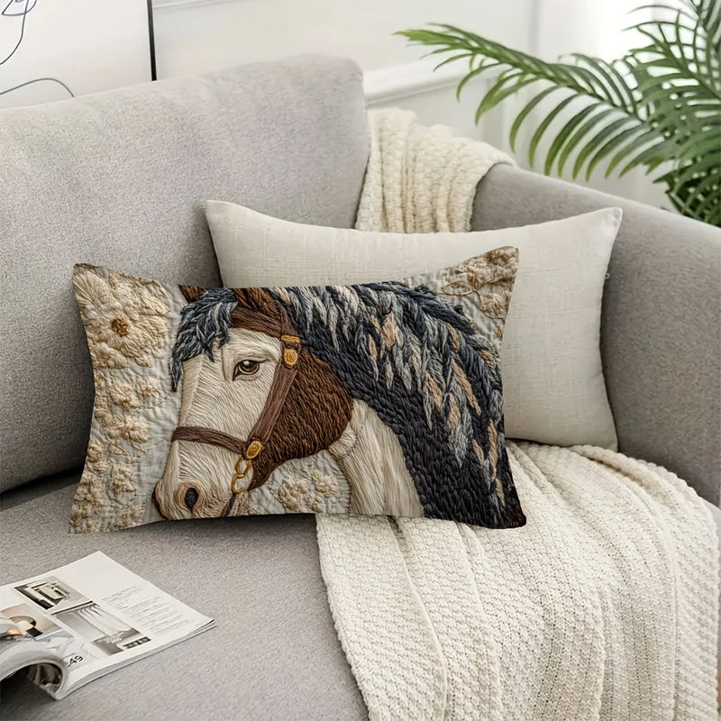 Load image into Gallery viewer, TMPL2 - 12&quot; x 20&quot; Majestic Horse Throw Pillow
