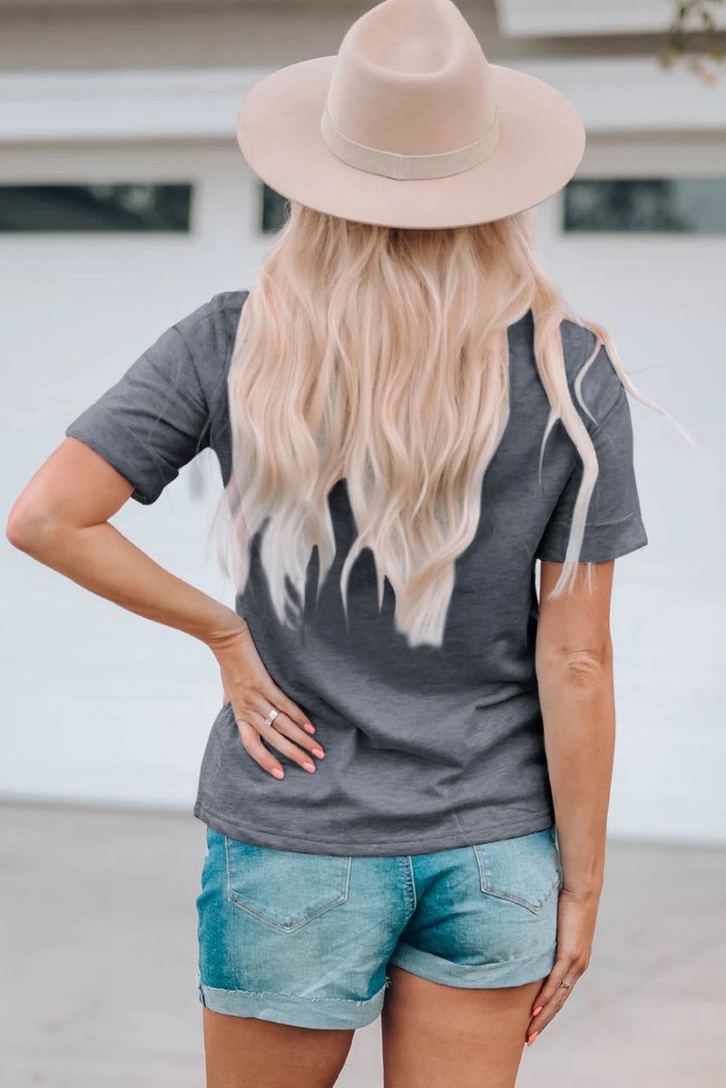 Load image into Gallery viewer, DLLS752 - Ladies Gray YALL Western Boots Printed Tee
