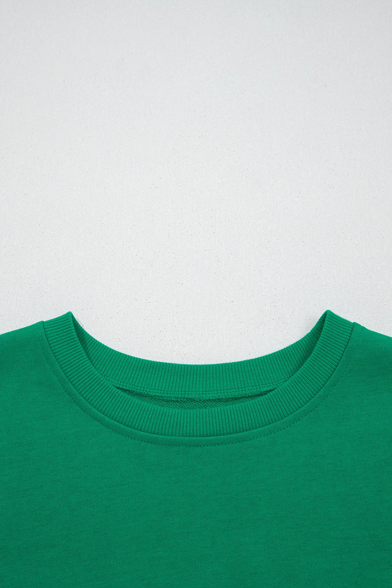 Load image into Gallery viewer, DLLS483 - Ladies Green Stripe Mixed Print Crew Neck Cap Sleeve T Shirt
