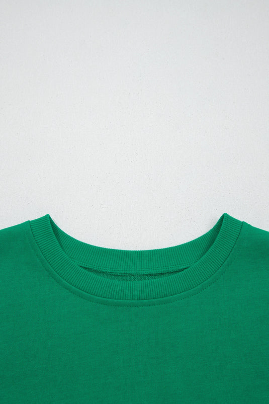 DLLS483 - Ladies Green Stripe Mixed Print Crew Neck Cap Sleeve T Shirt