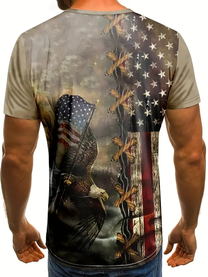 Load image into Gallery viewer, TMTSHT41 - Men&#39;s Patriotic Eagle T Shirt
