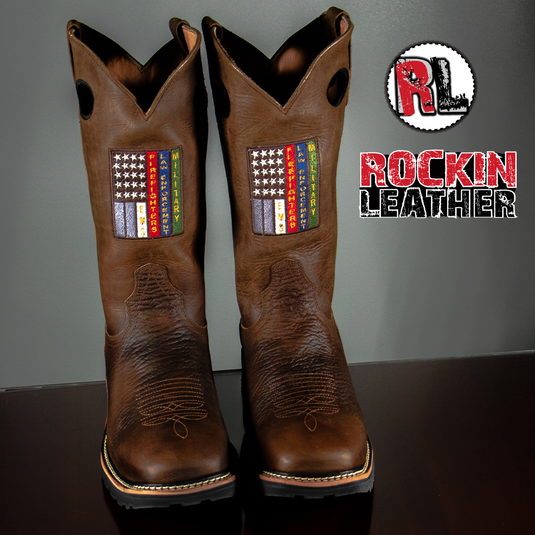 Rockin leather 2025 work boots