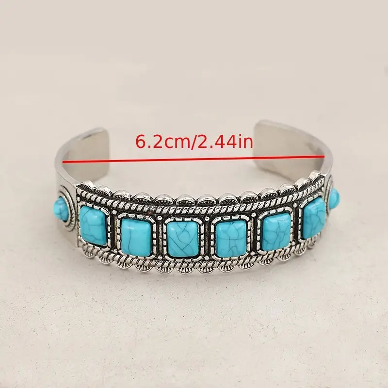 Load image into Gallery viewer, TMBC32 - Multi Stone Turquoise Bangle Bracelet
