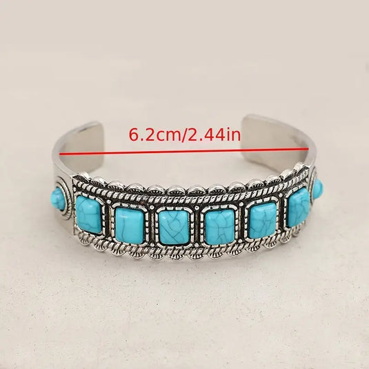 TMBC32 - Multi Stone Turquoise Bangle Bracelet