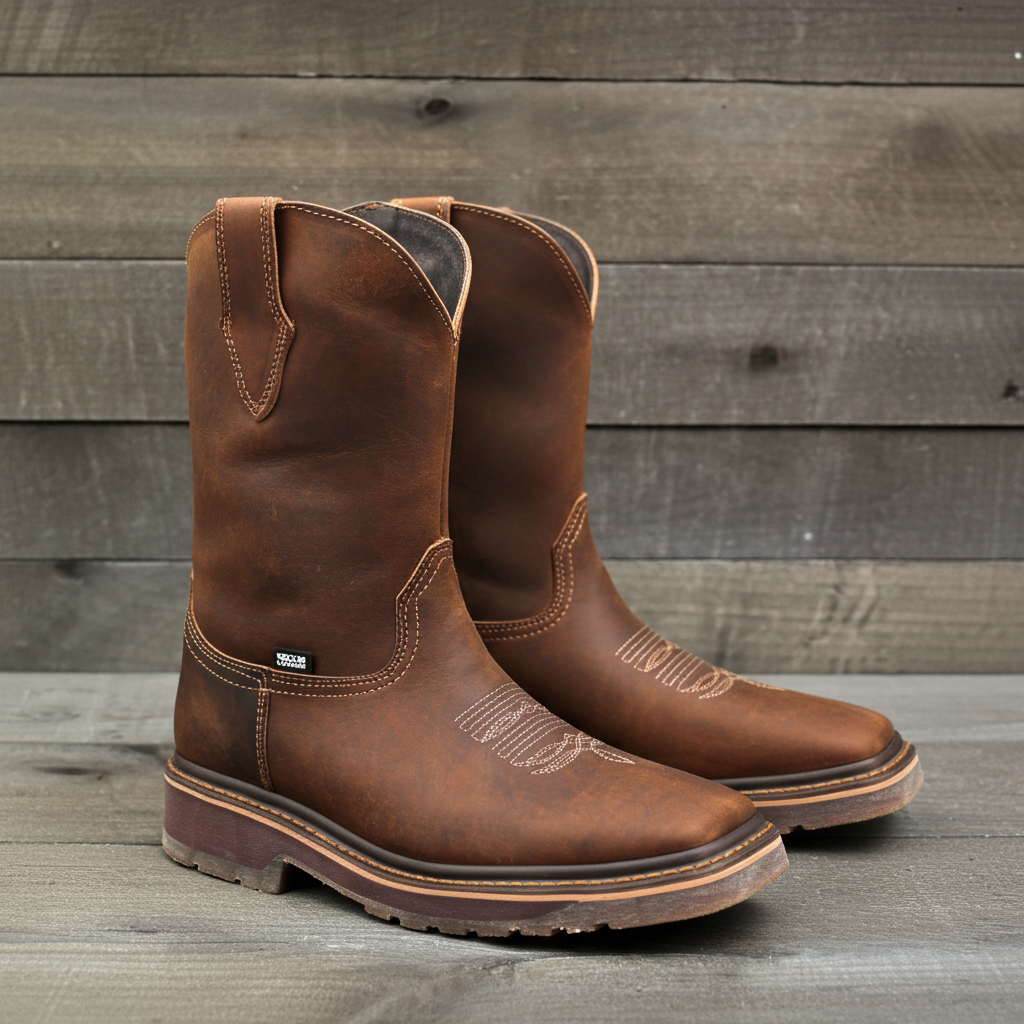 靴 Hype Square Boots Double H Men's 11” Domestic Wide Square Toe Ice Roper - Wide