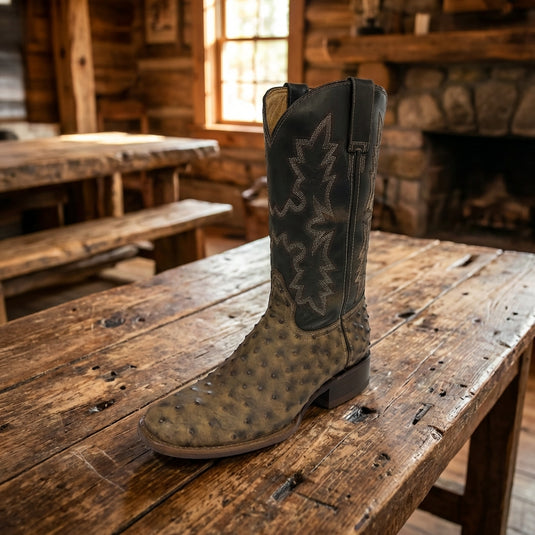 CP5003 - Cowboy Prayer Men's Ostrich Print Western Boot