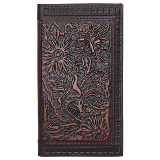23205566W11 - Justin Men's Genuine Rodeo Wallet Tooled And Embossed