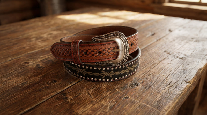 Load image into Gallery viewer, N2419867 - Nocona Belt with Barbwire Inlay
