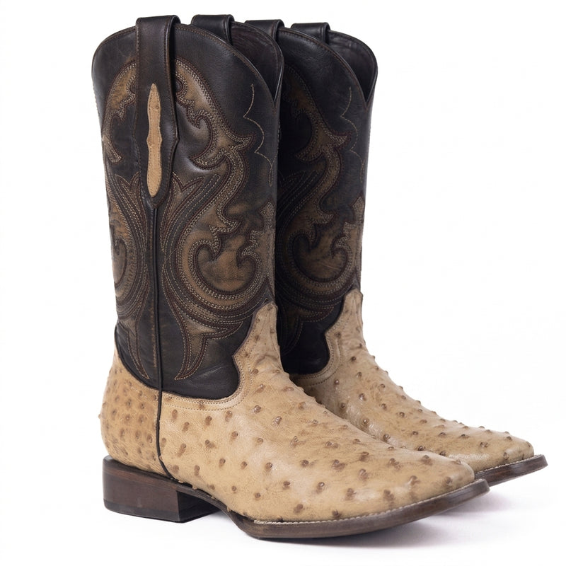 Load image into Gallery viewer, 8011 - RockinLeather Men's Orix Full Quill Ostrich Square Toe Western Boot
