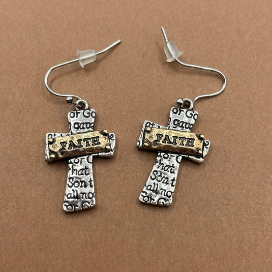 TMER112 - Faith Cross Earrings