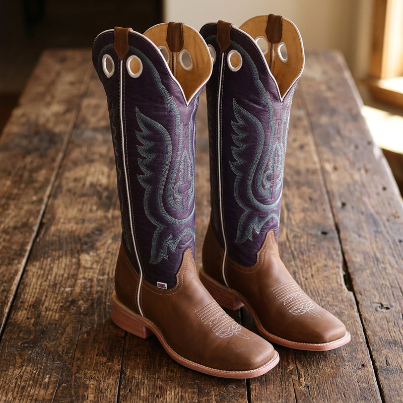 Load image into Gallery viewer, 1257 - RockinLeather Men's Buckaroo Purple Shaft Western Boot
