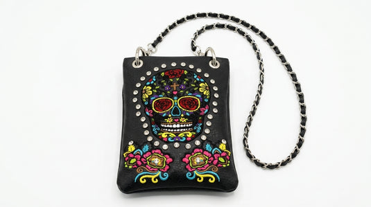 Rainbow Purse 2 - Black Sugar Skull