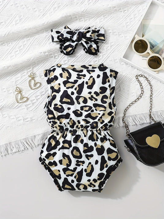 TMCHD29 - Baby Girls 2 Piece Set Leopard Print