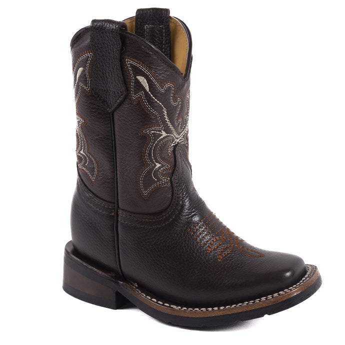 5502 CY - RockinLeather Children's Chocolate Cowhide Leather Boot