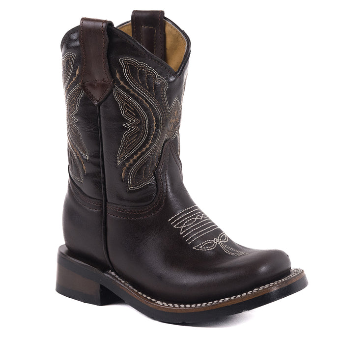 5503 CY - RockinLeather Children's Chocolate Cowhide Leather Boot