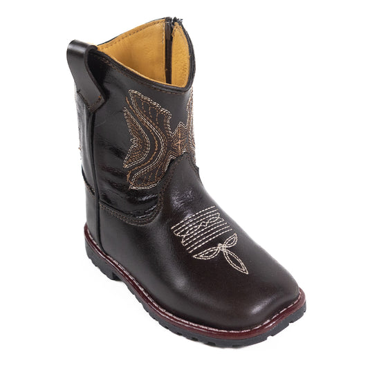 5503 T - RockinLeather Toddler Chocolate Cowhide Boot