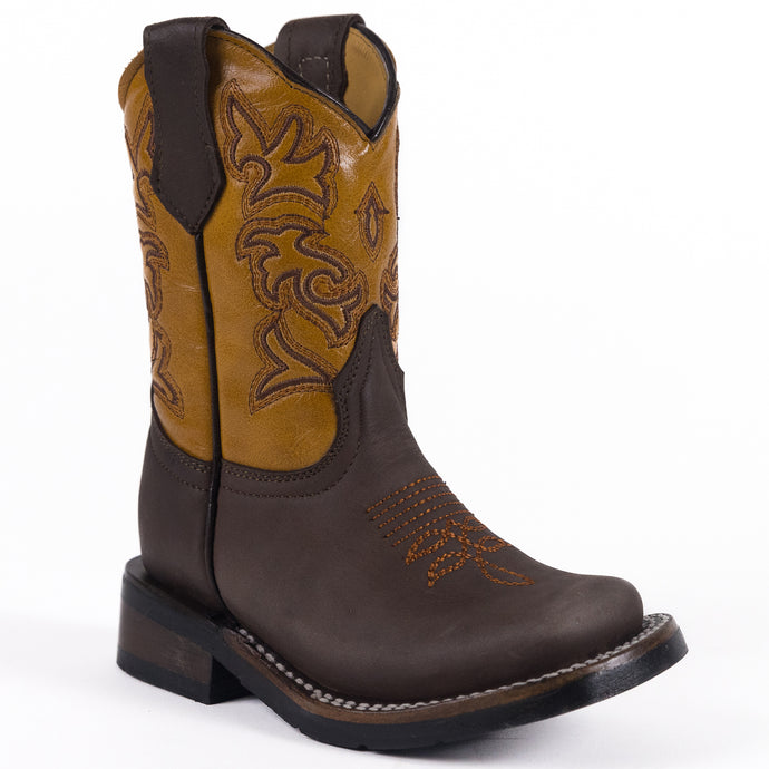 5504 CY - RockinLeather Children's Crazy Choco Cowhide Leather Boot
